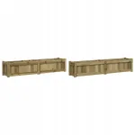 Sodo gėlių dėžė i&scaron; pu&scaron;ies medienos 150x31x31 cm, impregnuota - k