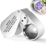 Juoifip Juvelyro didinamasis stiklas su &scaron;viesa, 40 x ki&scaron;eninis metalinis sulankstomas didinamasis stiklas su Led/uv &scaron;viesa smulkiems darbams, juvelyrikai, monetoms, akmenims, pa&scaron;to ženklams