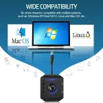 I&scaron;orinė garso plok&scaron;tė, Phoinikas T10 Usb garso adapteris, skirtas Pc Windows, Mac, Linux, ne&scaron;iojamiesiems kompiuteriams, staliniams kompiuteriams, stereo garso plok&scaron;tė su 3,5 mm sąsaja ir Usb sąsaja, Plug & Play (6-in-1, juoda)
