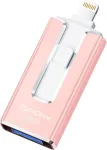 Sudeho usb atmintinė 256 gb, skirta iphone, mfi sertifikuota lightning atmintinė, stabilus duomenų perdavimas, 4-in-1 atmintinė, skirta iphone/ipad/android/pc, duomenų kopijavimas vienu spustelėjimu, rožinė