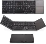 Tiardey sulankstoma bluetooth klaviatūra, belaidė klaviatūra su jutikliniu kilimėliu, pelės paspaudimo funkcija, įkraunama mini klaviatūra ne&scaron;iojamiesiems kompiuteriams, mobiliesiems telefonams, plan&scaron;etiniams kompiuteriams, suderinama