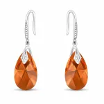 Diamond Sky Jewelry Sidabriniai auskarai moterims DiamondSky &bdquo;Baroque III (Smoked Amber)&ldquo; su Swarovski kristalais