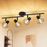 Pakabinamas &scaron;viestuvas Lubinis &scaron;viestuvas led lubų prožektorius pasukamas 350&deg; led lubų prožektoriai e14 4 lemputės juodos lempos virtuvės lempa svetainės prie&scaron;kambario lempa pakabinama lempa lubų moderni prie&scaron;kambariui, virtuvei, miegamajam