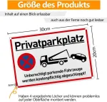 Aliuminio įspėjamasis ženklas su 4 gręžimo skylėmis užapvalintais kampais saugos ženklas Pažeidžiantis transporto priemonė nutempiama savininko sąskaita