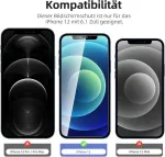 New'c grūdinto stiklo ekrano apsauga, skirta iphone 12, ir grūdintas stiklas kameros apsaugai (2 vnt.) - atsparus įbrėžimams - be oro burbuliukų - itin patvarus - 9h kietumo stiklas