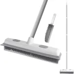 Wiseten 2-in-1 guminis &scaron;epetys su valytuvu gyvūnų, kačių, &scaron;unų plaukams &scaron;alinti, grindų &scaron;epetys kilimams, 136 cm, reguliuojama rankena grindų valymui