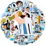 Messi lipdukų rinkinys futbolininkas 50 vienetų miela dekoracija automobiliui ne&scaron;iojamam kompiuteriui riedlentei dviračiui mopedui motociklui kompiuteriui tinka suaugusiems vaikams