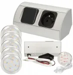 Virtuvės kampo rozetė su 5 Led lemputėmis ir jungikliu