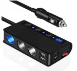Ltc skirstytuvas | Usb skirstytuvas 12/24v | Qc Usb-a | 3 x Usb-a | 3 x cigarečių degiklio lizdas | Lcd