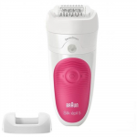 Braun | Epilator | Silk-&eacute;pil 5 SE5500 | Operating time (max) 30 min | Bulb lifetime (flashes) Not applicable | Number of power levels 1 | Wet & Dry | White/Pink