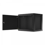 Lanberg | Rack cabinet 19" wall-mount 9U/600x450 for self-assembly with metal door (flat pack) | WF01-6409-00B | Black