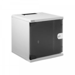 Digitus | 6U Wall Mounting Cabinet | DN-10-05U-1 | Grey | Safety class rating IP20; 200&deg; door opening angle; Lockable safety-glass door; 254 mm (10") profile rails mounted on the front side inside of the cabinet, galvanized; 254 mm (10") profile rail ...