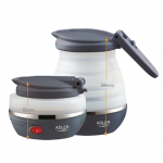 Adler | Travel kettle | AD 1279 | Electric | 750 W | 0.6 L | Silicon | White