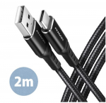 CABLE USB-C TO USB2.0 2M/BLACK BUCM-AM20AB AXAGON