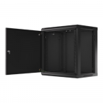 Lanberg | Rack cabinet 19" wall-mount 12U/600x450 for self-assembly with metal door (flat pack) | WF01-6412-00B | Black