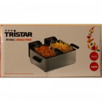 I&Scaron;PARDAVIMAS. Tristar FR-9342 Double deep fryer, Total capacity 6 L, 3600 W, Stainless Steel/Black | Tristar Double deep fryer | FR-9342 | Power 3600 W | Capacity 6 L | Silver | PAŽEISTA PAKUOTĖ, DENTED BODY (BACKSIDE, BOTTOM) | 24 month(s) | FR-9342SO