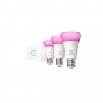 Hue WCA Starter Kit 9W A60 E27, 3pcs, Bridge, Switch | E27 | 9 W | RGBW 2000-6500K | Bluetooth and Zigbee | 8719514291355