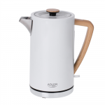 Adler | Kettle | AD 1347w | Electric | 2200 W | 1.5 L | Stainless steel | 360&deg; rotational base | White | AD 1347 white