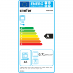 Simfer | Cooker | 4403SERBB | Hob type Gas | Oven type Electric | White | Width 50 cm | Electronic ignition | Depth 55 cm | 48 L