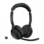 Jabra Evolve2 55 UC Stereo Link390c Belaidės ausinės, Bluetooth, USB-C, Juoda | 25599-989-899