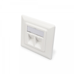 Digitus | Wallplate for Keystone Modules, German type, middle plate 50x50 mm, frame 80x80 mm | DN-93801-1