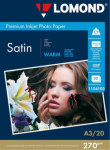 Fotopopierius Lomond Premium Photo Paper Satininis 270 g/m2 A3, 20 lapų, Warm | 1104103