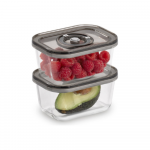 Caso | Glass Vacuum Containers with Plastic Lid (2 pcs) | VacuBoxx Eco-Duo S | Transparent | 01175