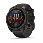 Garmin Fenix 8 I&scaron;manusis laikrodis 47 mm AMOLED Sapphire,Carbon grey DLC,Black/Pebble grey sil. band | 010-02904-21