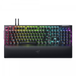 Razer Mechanical Gaming Keyboard BlackWidow V4 Pro Gaming Keyboard 5052 Aluminum Alloy Top Case; 5 dedicated macros keys; 3 dedicated macro side buttons; 2-side underglow on main chassis with 3-side underglow on wrist-rest; Up to 8,000 Hz polling rat ...