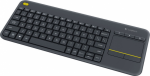 Logitech K400 Plus Touch Belaidė klaviatūra, RF Wireless, US, Juoda | 920-007145