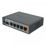 Mikrotik Wired Ethernet Router RB760iGS, hEX S, Dual Core 880MHz CPU, 256MB RAM, 16 MB (MicroSD), 5xGigabit LAN, 1xSFP, USB, IPsec hardware encryption support and The Dude server package, PCB temperature and Voltage Monitor, Beeper, RouterOS L4 Mikro ...