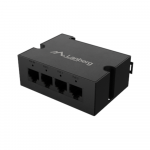 Lanberg Switch PoE Extender 1xIn 3xOut Gigabit Ethernet Din Rail BT 90W metal clips | DIN-GE4-BT-90W
