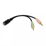 Logilink | Audio Adapter 3.5 Stereo 4-Pin Female to 2 x 3.5 Stereo Male | 4-pin 3.5 mm stereo jack | 2 x 3-pin stereo female socket | CA0020