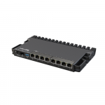 MikroTik Wired Ethernet Router RB5009UG+S+IN, Quad core 1.4 GHz CPU, 1xSFP+, 7xGigabit LAN, 1x2.5G LAN, 1xUSB, Can be powered in 3 different ways, CPU temperature monitor, Mounts FOUR of these Routers in a Single 1U Rackmount Space, RouterOS L5 | Wir ...