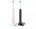 Philips Sonicare 3100 Series HX3675/15 2-pack Elektrinis dantų &scaron;epetėlis, Black, Sugar Rose