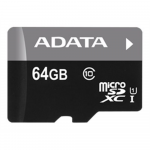 ADATA | Premier | UHS-I | 64 GB | MicroSDXC | Flash memory class 10 | Adapter | AUSDX64GUICL10A1-RA1