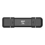 Silicon Power Portable External SSD | DS72 | 250 GB | USB Type-A and USB Type-C 3.2 Gen 2 | Black | SP250GBUC3S72VPK