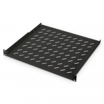 Digitus 1U Fixed Shelf for Racks DN-19 TRAY-1-400-SW Black The shelves for fixed mounting can be installed easy on the two front 483 mm (19&ldquo;) profile rails of your 483 mm (19&ldquo;) network- or server cabinet. Due to their stable, perforated steel sheet w ...