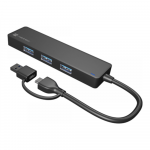 Natec | USB 3.0 HUB, Mayfly, 4-Port | Moth NHU-1342 | Black | 0.15 m | NHU-2023