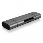 Icy box IB-CR200-C  SD/MicroSD (TF) USB 2.0 card reader with Type-C and -A to micro USB (OTG) interface, anthracite Raidsonic External card reader with multi-USB connector  external, External,   Micro SDHC, Micro SDXC, microSD 3.0 UHS-I SD, SDHC, SDX ...