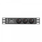 Lanberg Power Distribution Unit (PDU) 10" 1U 16A 2m 3x French Outlets | PDU-03E-0200-BK