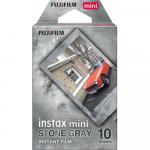 Fujifilm | Instant Photo Plates | Instax Mini Stone Gray | 54 x 86 mm | Image size: 46 x 62 mm | Quantity 10 | Fuji instax mini stone gray (10)