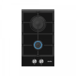 Simfer | Hob | H3.201.TGRSP | Gas on glass | Number of burners/cooking zones 2 | Rotary knobs | Black