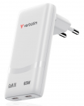 Verbatim 32355 Fold 'n' Go GaN Įkroviklis 65W 2-Port, USB-C, EU Plug, Balta