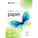 Photo paper PrintPro, 100 sheets | High Glossy | 180 g/m&sup2; | A3 | PGE180100A3