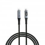 Verbatim 31849 Sync & Charge Kabelis USB-C į USB-C 240W 40Gbps 120cm, Power Display, Pilka/Juoda