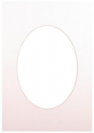 Passepartout 15x21, soft white oval
