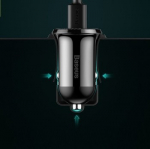 Baseus CCALLP-01 2XUSB 4.8A automobilinis įkroviklis 2 x USB juodas