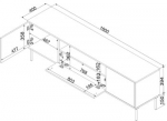 Cama RTV spintelė EF + židinys juoda TRESSE 180x40x54,5 ka&scaron;myras matinis