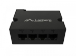 Lanberg Switch PoE Extender 1xIn 3xOut Gigabit Ethernet Din Rail BT 90W metal clips | DIN-GE4-BT-90W